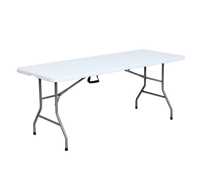 6db1a5010b3edd1dc4570cc6ecece32a18c89d14_400aeb41002844dcbc77e5c7177ec0b2 Profesional Acomoda Textil – Mesa Rectangular Portátil para Jardín, Terraza y Camping. Mesa Blanca Plegable de Interior y Exterior, Resistente y Duradera con Asa de Transporte 180x69x74 cm. - Conforama