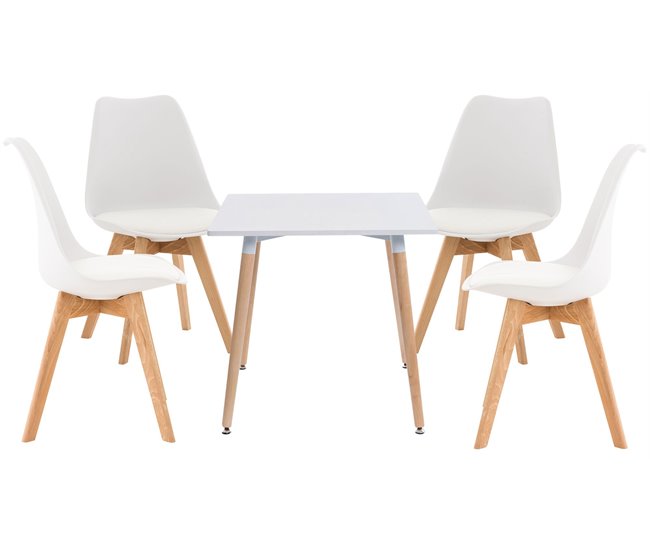 6dccc776508fedd0a431e386af6c6f612a3bafeb_7c4dec04649d4e4ea33cf948a7c83501 Juego de comedor Lente Madera Natural/blanco 100X100X85 cm - Conforama Directo De Fábrica
