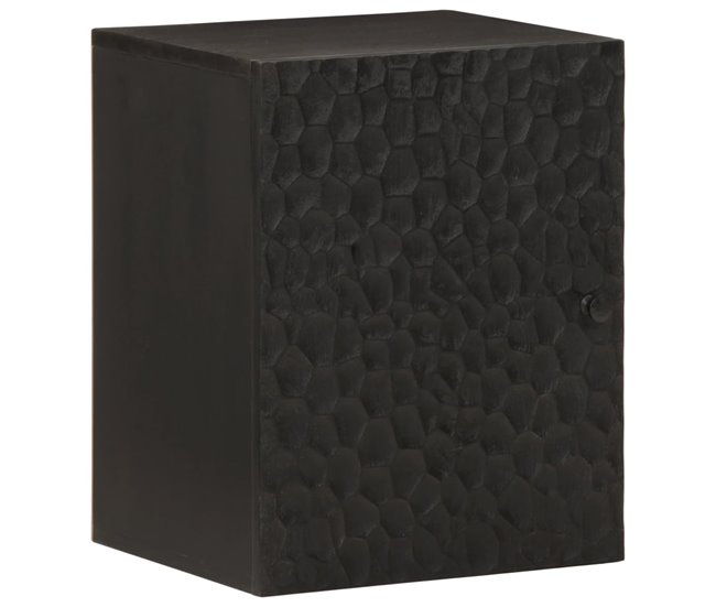 Disponible Ahora vidaXL Armario de baño de pared madera maciza mango negro 38x33x48 cm - Conforama