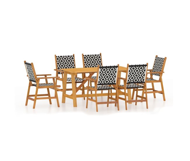 7506e4f6f8acebff0fddf688b55f6bcddcb211de_20f3a9655ce747ad8f0cbb8d6cc92d6e Juego de comedor para jardín 7 piezas madera maciza de acacia - Conforama Máxima Calidad