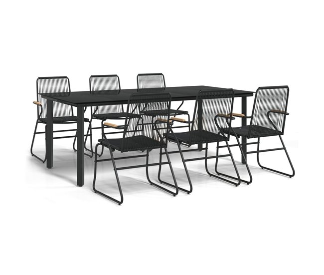 759d9989f958d1ea5d7135937a8e0864f106f7bc_bedfc73aee3b45f2b6cdbe500d815d87 Novedad Juego de comedor para jardin 7 piezas ratán PVC negro - Conforama