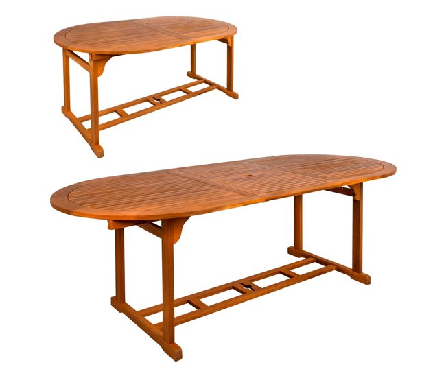 75eaec7b062248aff1ca08b9b1f940b7154fe26b_3705d605749d4cdf8d947b41eb233599 Mesa jardín extensible ovalada acacia 8 comensales Aktive - Conforama Última Oportunidad