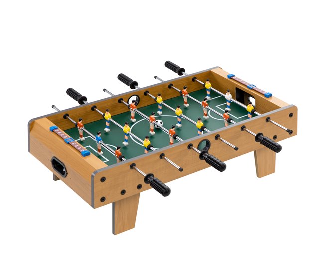 78ab3bfca814012bd81f9b1894002a9b9bb62ab5_13b7a43b124b4253868164b842907ef7 Venta Final HOMCOM Futbolín de Mesa, Cuerpo Madera Resistente, Juego Mesa de Fútbol con 18 Jugadores, 2 Bolas, 6 Asas y 2 Marcadores de Puntos para 2-4 Personas, 69x36,5x22 cm, para Niños de +6 Años y Adultos - Conforama