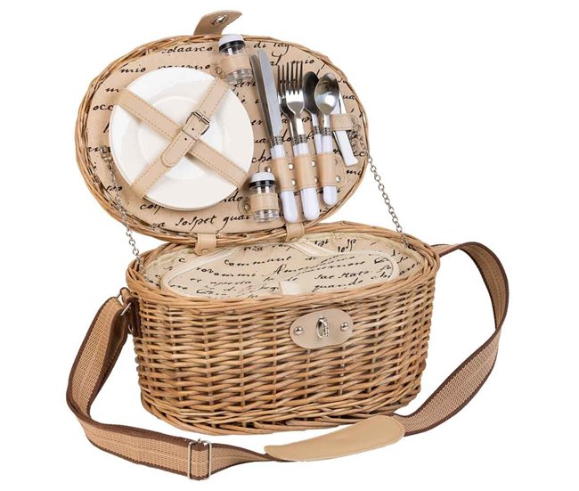 Cesta de picnic marrón 38x26x18 - Conforama Solo Por Tiempo Limitado
