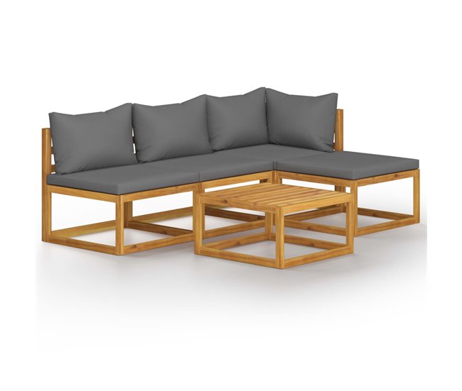 7b9993c8841ac454da246b1948ae06702e64e5cc_0cfd9f1c4ac5488b9ad6d25a35f204fe Ordenar Ahora Mismo Muebles de jardín 5 piezas cojines madera maciza de acacia - Conforama