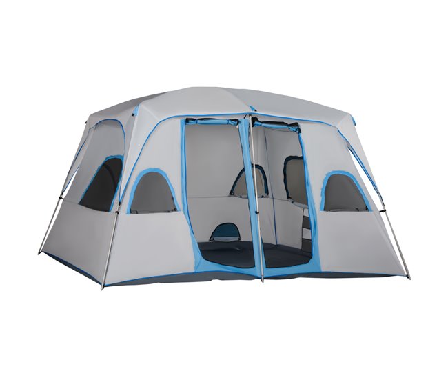 7d327ebdfd02d12b656ed769283cc7677ac723e0_b961e730d69c44cf9c34de9fe2c2a57f Outsunny Tienda de Campaña Familiar para 4-8 Personas con 2 Dormitorios Tienda de Camping Grande con 2 Bolsillos y Ventanas con Malla Impermeable 400x275x210 cm Gris y Azul Claro - Conforama No Te Lo Pierdas