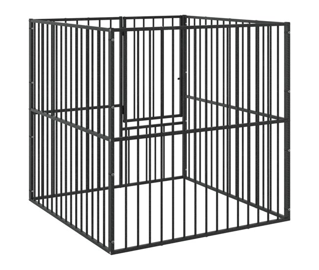 7dfe7cb0064534d88298fb834610874415e503a2_b95dd2eedf9b417abb15ac7be54f6ea7 Premium vidaXL Corralito para perros con 4 paneles acero galvanizado negro - Conforama