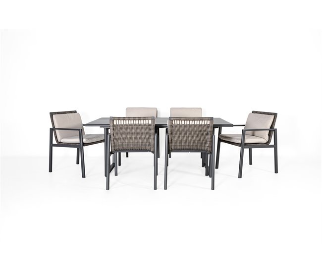 7e789162fe9fbfde1737f3dbe8d6eccfdeea1245_117029_01 Últimas Unidades Set de jardín ONIX mesa con 6 sillas color blanco - Conforama
