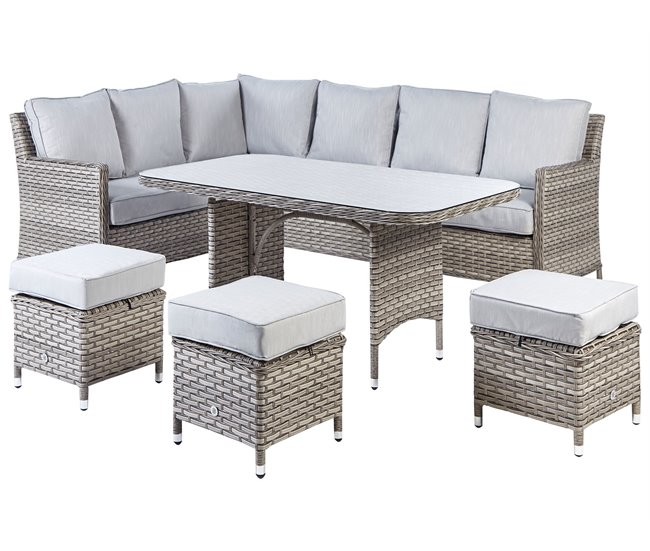 7efc247431e50d7a7697a0eb7d06138ed2d0522b_ab380e819f964d9d8c52eeb660ea2cd4 Conjunto de jardín con mesa y otomana 9 plazas LACONA Derecha Gris claro - Conforama Oferta
