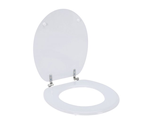 7fdcfe5b78600e49519817b8eb56aaeff65110c0_ba1c66e150484dd6aa9bd464719a8267 Well Home Asiento de Inodoro MDF con tapa y Bisagras de Acero inoxidable color Blanco 37,5x5,5x45cm - Conforama Últimas Unidades
