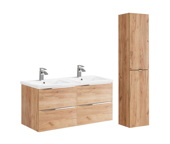 819a649fef698d6553488f23b780b5da0c706aae_6618ee94d99d41078054015f8087c15d Conjunto mueble lavabo doble encastrado 120cm y columna April Madera - Conforama Envío Internacional