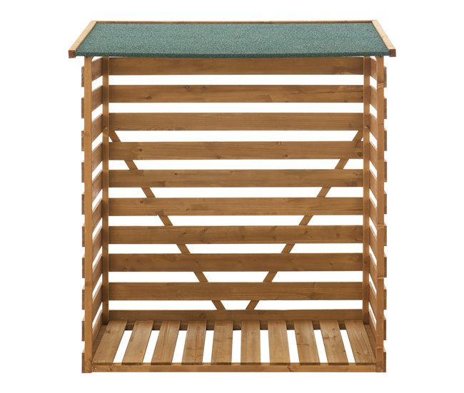 Soporte para leña Madera/Bitumen 123 x 116 x 64 cm - Natural Verde [en.casa] - Conforama Más Vendido