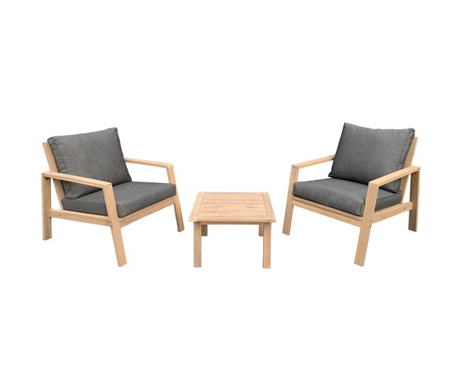 82ccbbeaec3e10be68e141188bb7e4e997e87fbe_582df80b9f684e5995d05a8e98d9114a Compra Ahora Conjunto de muebles de jardín TIGA de 2 plazas de Acacia - cojines grises - Conforama