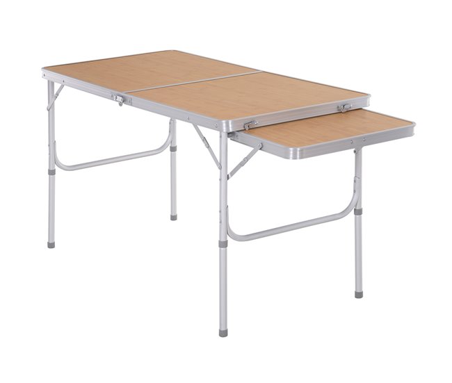 84258c23643e94316311d3999d9a13c074d10573_aacbd1cf17d243fba66d4f026faf2da8 Mesa Plegable de Camping Portátil con Ala Abatible Mesa de Picnic de Estructura Ligera de Aluminio Carga 30kg Altura Ajustable 153x60x39/71 cm - Conforama Ocasión Especial
