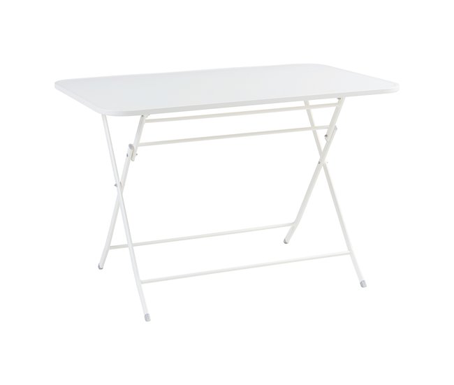 Mesa plegable Sande rectangular - Blanco [en.casa] - Conforama Comprar En Línea