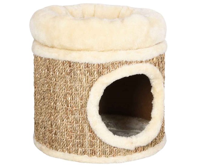 vidaXL Casita para gatos de lujo con cojín hierba marina 33 cm - Conforama Compra Ahora