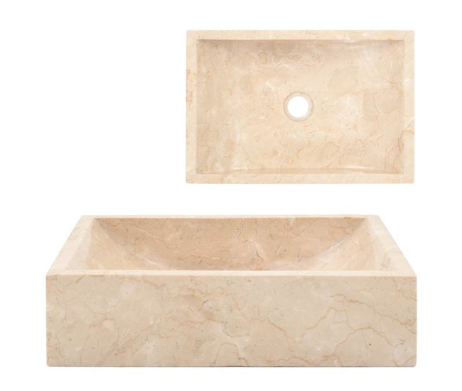 88922be83a1a1b8008037920c212299afb6be3d4_23d1ac789b2844869fee9a6e4bf340b3 Lavabo - Lavamanos de mármol crema con brillo 45x30x12 cm - Conforama Imprescindible (Must-Have)