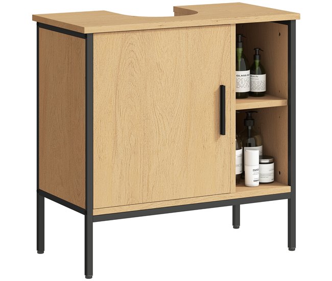 88e29b20fe93bc7ba03cbd106548d3d84344a8ff_5add9392cb4b4b17b4e64b565c181ee8 Certificado HOMCOM Mueble bajo Lavabo Mueble de Baño con Puerta y Estante Ajustable para Lavabo con Pedestal 60x30x59,5 cm Roble - Conforama