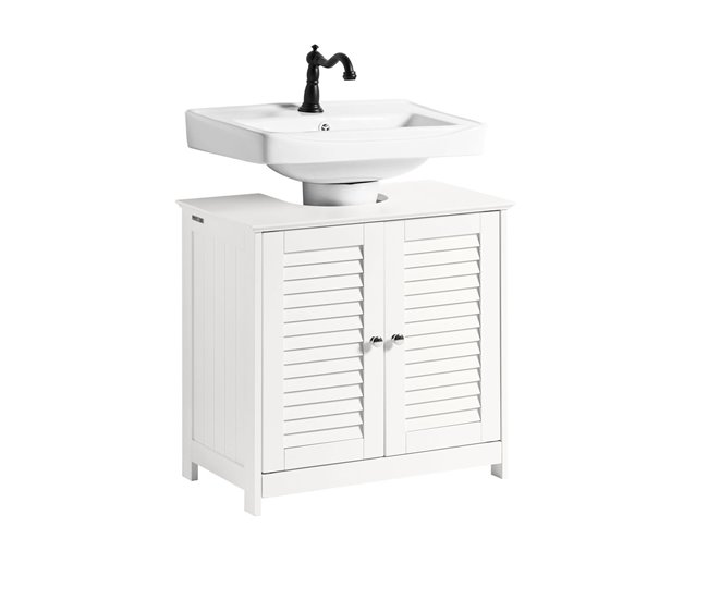 89383f9456b31c58d2d3c2edc679d4a48d60bed0_f345f8fe678444d5b06b40297a20b9ca Artesanal Mueble para Debajo del Lavabo Armario de Baño de Suelo 2 Estante y 2 Puertas Correderas FRG237-II-W SoBuy ES - Conforama