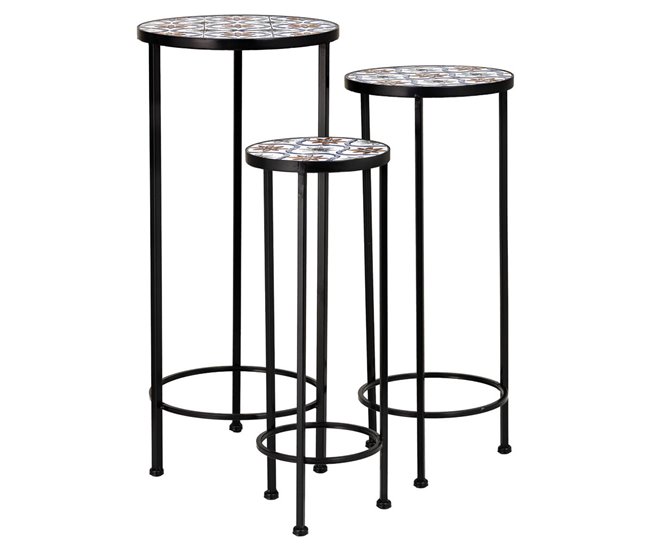 8c00fd94cae4bdd68b7d4311f42bee5282840844_dfa4b896a56846b2ab132ba424026b5c Envío Exprés Set de tres soportes de mosaico y forja negra - Conforama