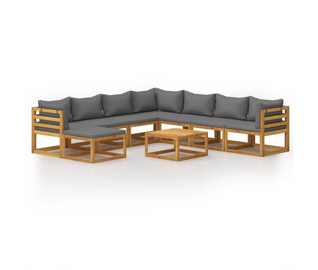 8deedb507edef4a356c0cedd601fc165735eccb1_9fd03d5598a74656bfb616368a30e8f4 Oferta Especial Muebles de jardín 9 piezas cojines madera maciza de acacia - Conforama