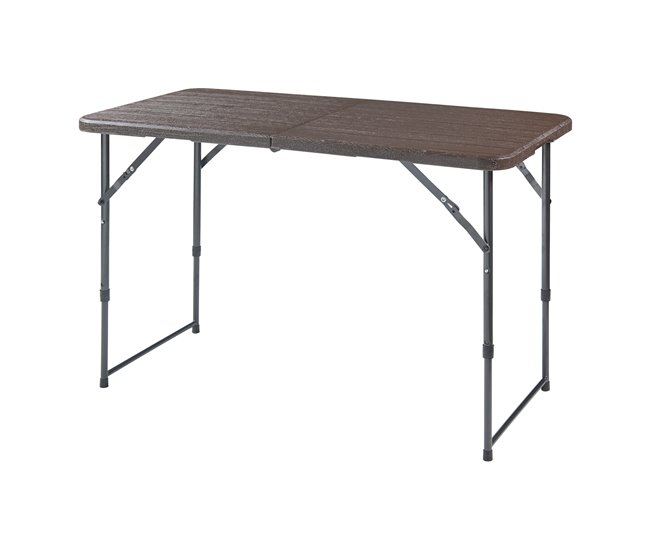 Exclusivo Mesa plegable Adelfia altura regulable metal/plástico 120x60cm - Efecto madera [en.casa] - Conforama