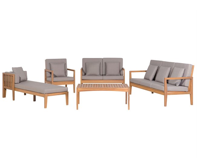 907b88fb7b7e064c884e42cf87990062689dda8f_e69983e22ffd4f93a092e2babf58a4bc Conjunto de jardín con mesa 7 plazas PATAJA Madera de acacia Marrón claro - Conforama Garantía De Devolución De Dinero