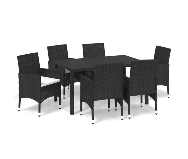 91178bac5621e25c024ac88d442074bad2833b94_3e8ef513ba4049c8952e1db3e0b18344 Set de muebles jardin 7 piezas con cojines ratán sintético gris longitud mesa 150 cm - Conforama Precio Reducido