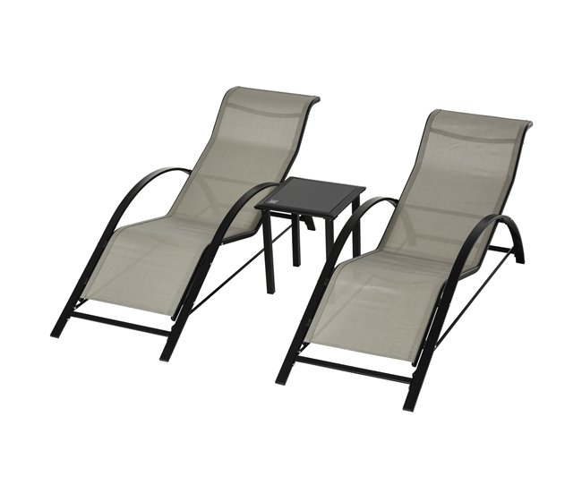 9129c1da237f06f014962d1641adf7f296c599e1_3baaf6b7e28b4f8dbd426779a0fdb95e Bestseller Outsunny Set de 2 Tumbonas Jardín Exterior con Mesa Auxiliar de Vidrio Templado Tumbonas con Respaldo Reposabrazos para Patio Piscina Terraza Exterior Gris - Conforama