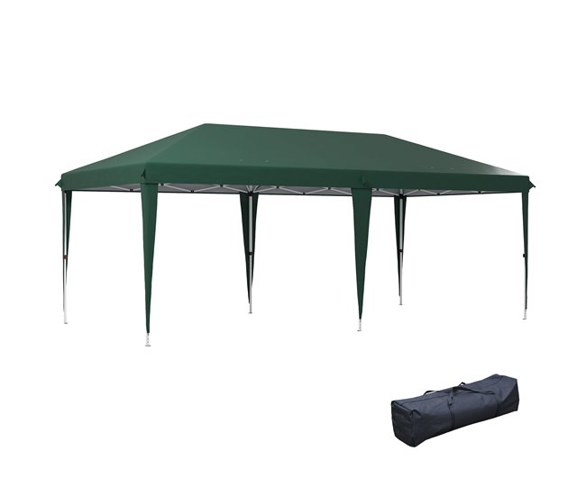 91911733ba62605330507871072aafd801613e04_e06f5ed7d4024274bced2eb2154e748b Outsunny Carpa Plegable Gazebo 6x3 m Cenador Plegable con Altura Ajustable en 3 Niveles Toldo Anti-UV y Bolsa de Transporte para Camping Fiestas Verde - Conforama Profesional