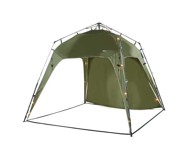 Garantía Incluida Cenador de jardín con LED Barendrecht con módulo solar 250x250x190 cm - Azul [pro.tec] - Conforama
