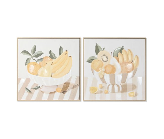 Favorito De Clientes Cuadro Home ESPRIT Amarillo Beige Cottage 80 x 4 x 80 cm (2 Unidades) - Conforama