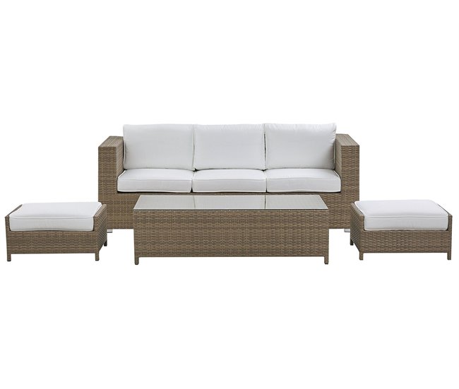 966b1cf6da306988df87a4dcbfbdaeffdf0892a4_bd2304176bc54e6094a4a8c059fb5b0a Conjunto de jardín con mesa y otomana 5 plazas BELLUNO Blanco - Conforama Mejor Calidad