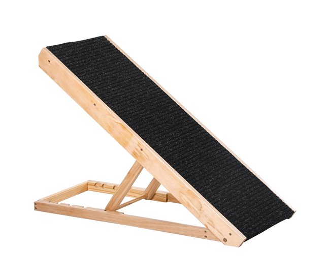 984843d246ca7698affd54606864aae3418838dd_a0b51b7ce3284fc799738159033968b4 PawHut Rampa Plegable para Perros y Gatos de Madera con Altura Ajustable de 4 Niveles y Alfombra Antideslizante Escaleras de Mascotas para Coche Cama y Sofá 90x40x61 cm Natural - Conforama Mejor Precio