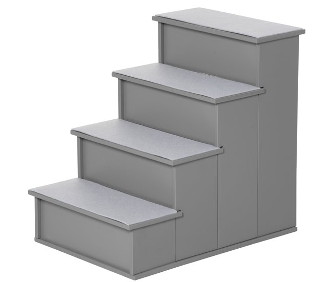 PawHut Escalera para Perros de 4 Peldaños Escalera para Mascotas Escalones para Perros Gatos con Acolchados Desmontables Carga 30 kg para Cama Sofá 40x59x54,2 cm Gris - Conforama Comprar En Línea