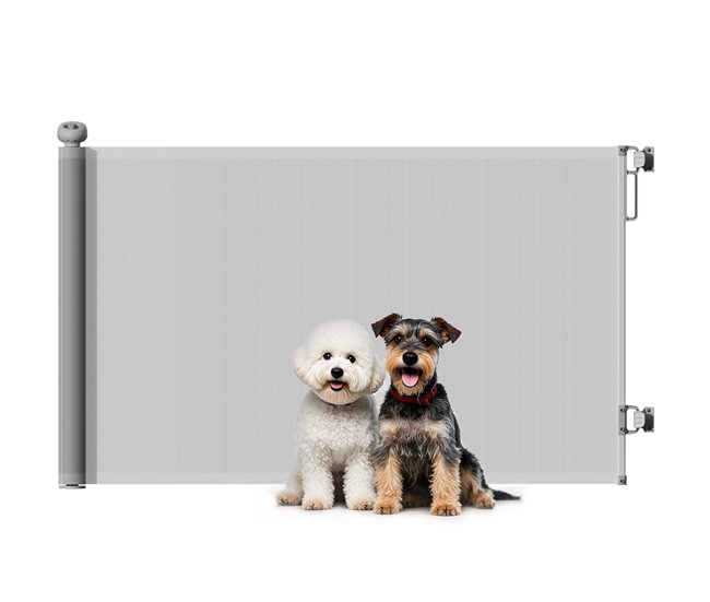 9d84389f760569df0e2041c651cbd1ae3cc82794_c2f2957f7d4f47969ef32acce7efc270 PawHut Barrera para Perros Retráctil 0-140 cm Puerta para Perros Pequeños Extensible Barrera de Seguridad para Mascotas con Interruptor de Cierre para Escaleras Puertas Pasillos Gris - Conforama Popular