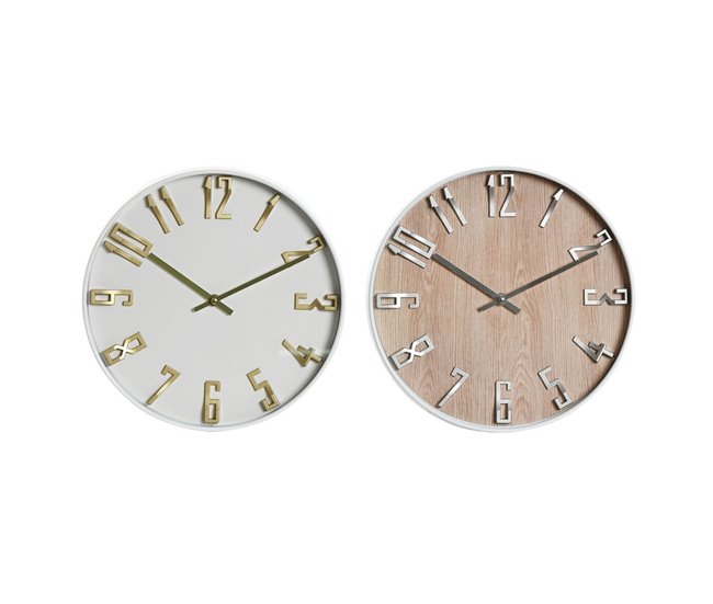 a07bdb410306a4b96a71cb722bf51baa1b695fd7_0ed2df6e664f469694efcb67929ac7cc Mejor Calidad Reloj de Pared Home ESPRIT Blanco Dorado Plateado PVC 30 x 4 x 30 cm (2 Unidades) - Conforama