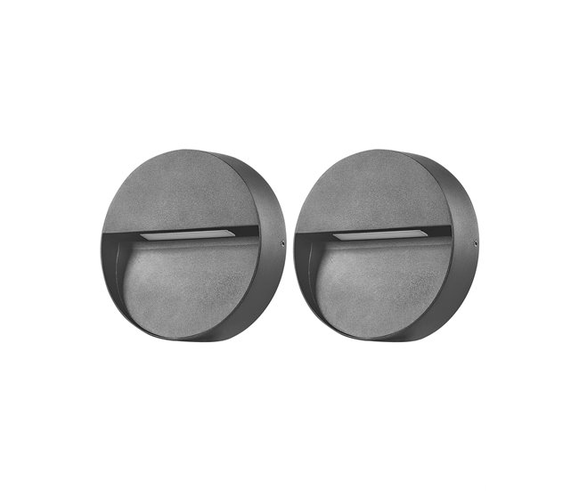 Pedido Al Por Mayor Conjunto de 2 lámparas de pared LED POMPTON Negro - Conforama