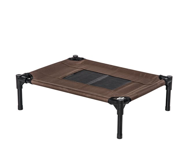 a0f4fad53e27ac6230535befa3774c1707658551_7c0a3c38340b42aeaa7f47cbb7afe559 Gran Oferta PawHut Cama Elevada para Perros Gatos Portátil Cama para Mascotas con Zona de Malla Transpirable y Tela Oxford para Interior Exterior 61x46x18 cm Marrón - Conforama