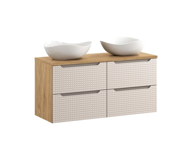 a1b17bc3211641493a0f4b835f0e7da8dd727005_fc12b7e5654744909f61aa1fba8defb8 Exclusivo Mueble doble lavabo 120cm Mallory Beige y madera - Conforama