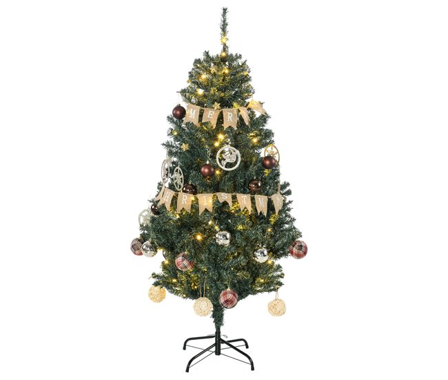 a24eb10a74a1b88fc441f3640823c02a60133be7_d107ae8e1fdf4532b2904290613c93eb HOMCOM Árbol de Navidad Artificial 150 cm con 100 Luces LED con 8 Modos de Iluminación Árbol de Navideño con 472 Ramas y 80 Decoraciones Árbol Automático Acero Ø91x150 cm Verde - Conforama Nueva Colección