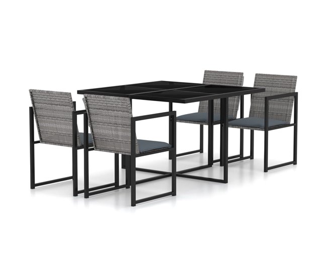 a292e20ca3ec75e9f66907c647e2ecf6e582189d_decf66141252438591b06d11dc1dec13 Set de comedor de jardin 5 piezas y cojines ratán sintético gris - Conforama Ocasión Especial