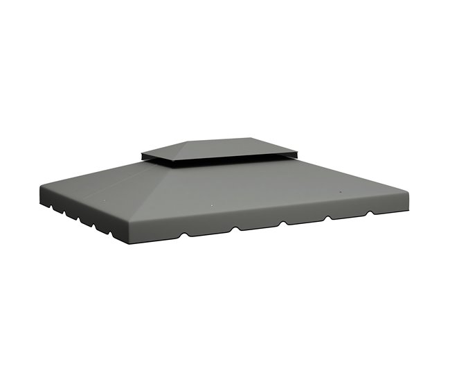 a2fe84176008fd52bb29ec76241ee31016386e14_e1da45443fd64f34b818f703942a0169 Outsunny Techo de Repuesto para Cenador 4x3 m Cubierta de Repuesto con Techo Doble con 8 Orificios de Drenaje Toldo de Recambio para Pabellón Gazebo Gris Claro - Conforama Auténtico