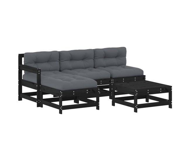 a4d855299b3171bd303ff717d6ca1110141ba9a9_45618a49922b48c9adfa3d41de1baf4c De Moda Juego de muebles jardin 5 piezas y cojines madera abeto Douglas - Conforama