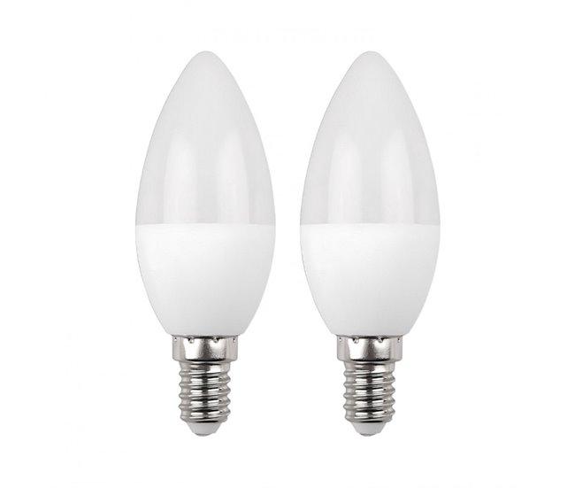 Pack 2 Bombillas LED Vela E14 7.4W Equi.60W 806lm 25000H Blanco Calido 7hSevenOn Premium - Conforama A Buen Precio