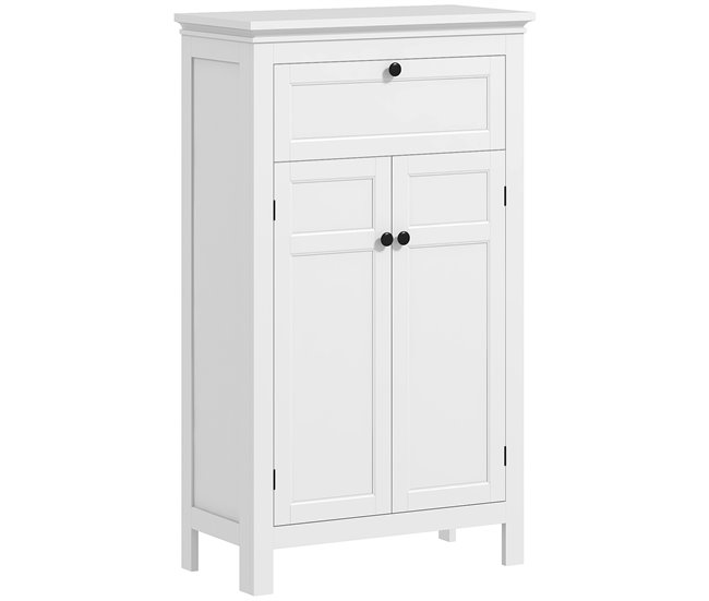 HOMCOM Columna de Baño con Cajón 2 Puertas y Estantes Ajustables Armario de Baño Moderno 60x30x102,5 cm Blanco - Conforama Mejor Calidad