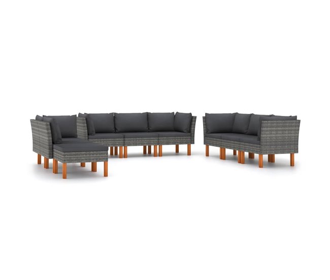 a7b915c371c63aa6f9d6f575bf6bd5aba758504a_65a8c6e1e03940aca1d56dc92c29228f Set de muebles de jardín 9 pzas y cojines ratán sintético gris - Conforama Barato