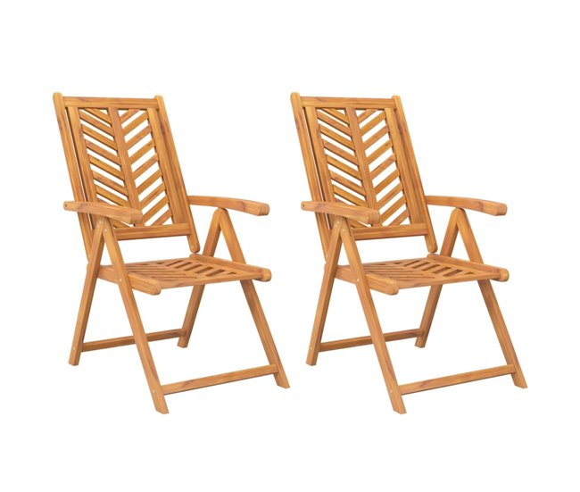 Tendencia Sillas de jardin reclinables 2 unidades madera maciza acacia - Conforama