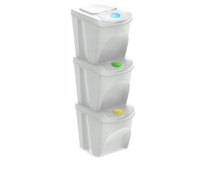 ae8e39f6c8cc023f86ec5710020d20858129e61e_511dcdc209a44138b137003074cd7e52 WELL HOME Set de 3 cubos de basura-papelera reciclaje, blanco roto, 3x25L - Conforama Oferta Limitada