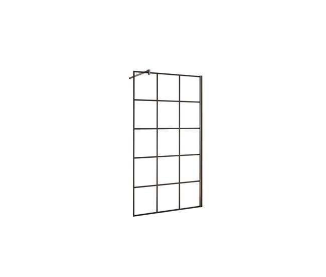 aeef95d08ac2e8cda75a0d17b49bd6d5e4a38de2_7b4040b620734dfcbf96d4f69b694b63 Devolución Gratuita Walkin Mampara Panel de ducha serigrafiada de celosía cuadrada Vidrio Antical 8mm con Barra 140cm Perfil Negro Mate (78-80)x200cm - Conforama
